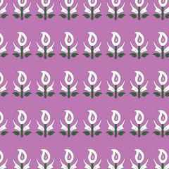 cute white floral seamless pattern on Purple backdrop. beautiful illustration.
