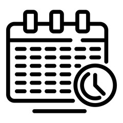 Calendar program icon. Outline calendar program vector icon for web design isolated on white background