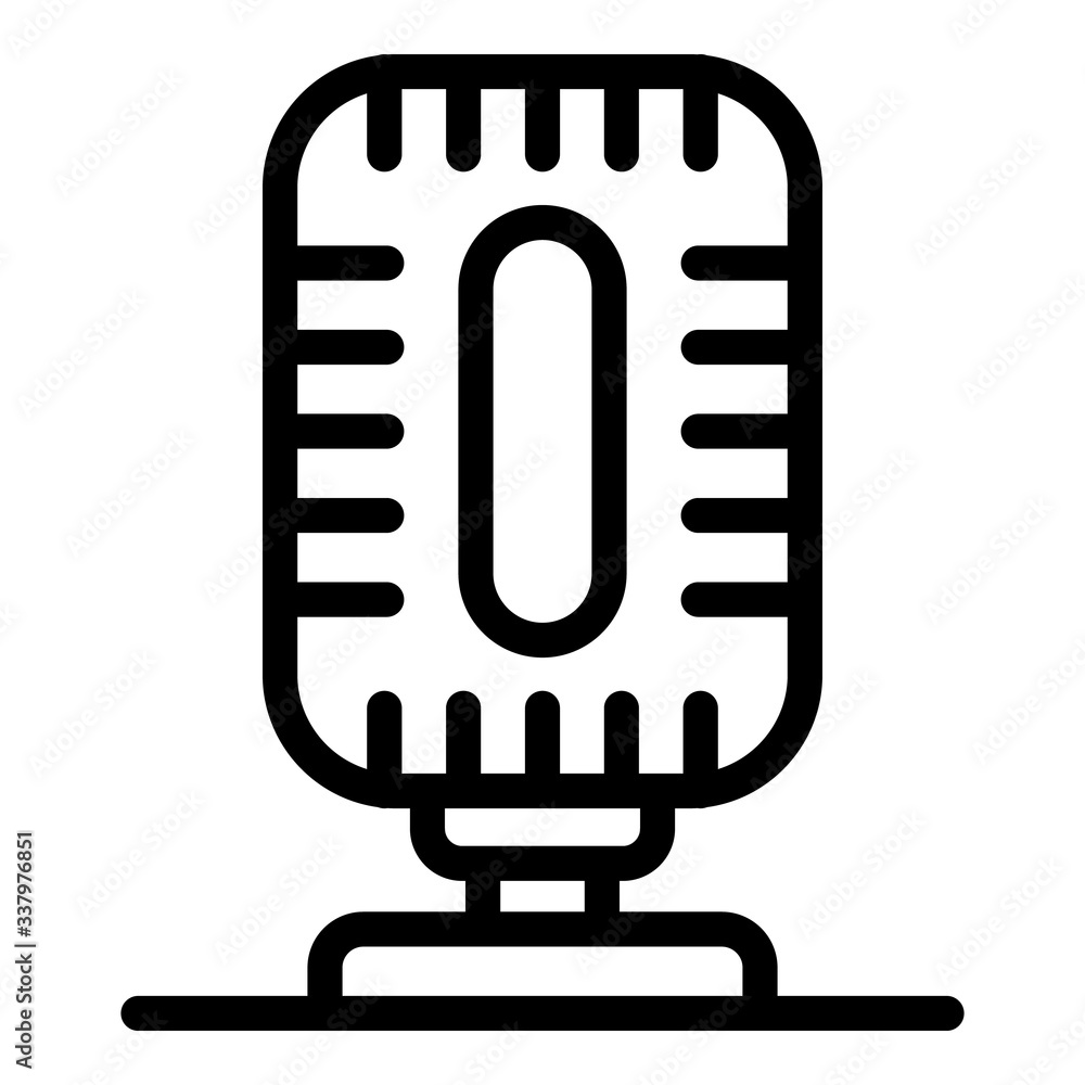 Poster old microphone icon. outline old microphone vector icon for web design isolated on white background