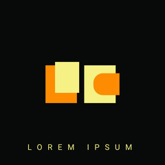 Modern creative shaped LC, CL, L, C logo. Initial Logo Designs Templete with Black Background. Vector Illustration
