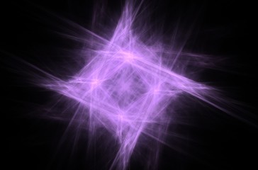 Beautiful line art illustration with fractal white purple on black background.Beautiful abstract background.