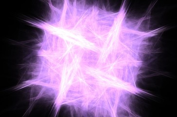 Beautiful line art illustration with fractal white purple on black background.Beautiful abstract background.