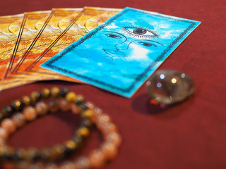 tarot card reading third eye fortune teller astrologer divination selected focus