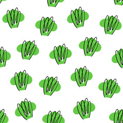 Vector seamless pattern with organic products. Broccoli, vegetarian menu, healthy lifestyle. The background for the packaging. Doodle style - 337985205