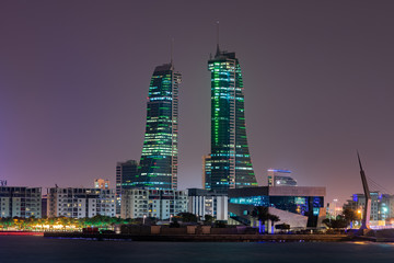 Bahrain Skyline at night.