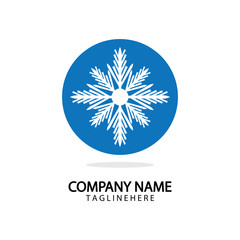 Snowflake Icon Vector Logo Template Illustration Design.