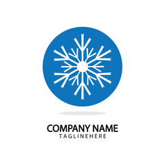 Snowflake Icon Vector Logo Template Illustration Design.