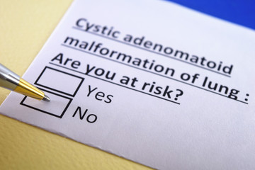 One person is answering question about cystic adenomatoid malformation of lung.