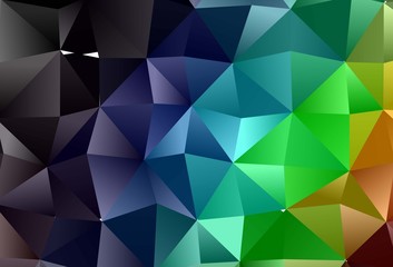 Obraz premium Dark Multicolor, Rainbow vector shining triangular background.
