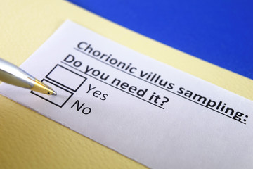 Obraz premium One person is answering question about chronic villus sampling.