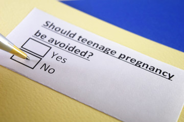 One person is answering question about teenage pregnancy.