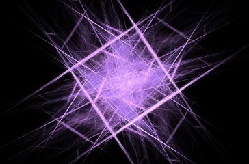 Beautiful line art illustration with fractal white purple on black background.Beautiful abstract background.