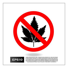 No Cannabis or Marijuana vector