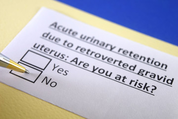 One person is answering question about acute urinary retention due to retroverted gravid uterus.