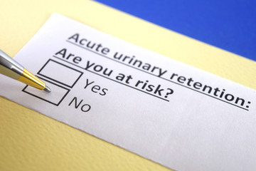 One person is answering question about acute urinary retention.