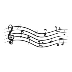 Musical notes vector illustration for a white background