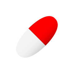 White and red pill vector illustration isolated on a white background