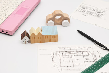 住宅図面と模型