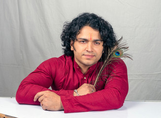 indian model wearing red kurta