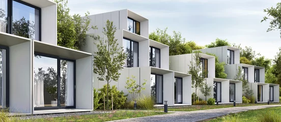 Foto op Aluminium Modular houses of modern architecture © slavun