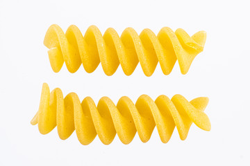 fusili pasta isolated on a black or white background