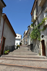 Fototapeta na wymiar The Abruzzo town of Villalago in Italy