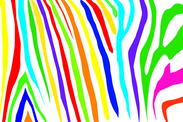 Multi colored Zebra print background. Vector illustration.