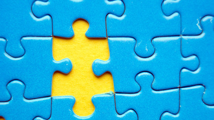 Fototapeta premium Missing puzzle pieces.Concept image of unfinished task.