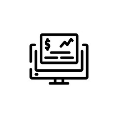 business, information, entertainment, finance and smart television icon. Perfect for application, web, logo, background, game, patterns and presentation template. single icon design line style