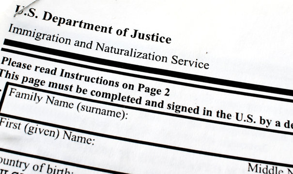 Empty part of USA I-20 immigration form for students with visa