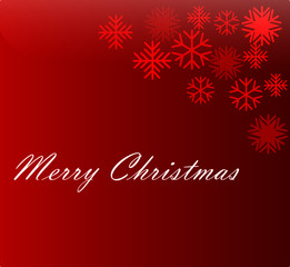 Merry christmas red color background vector image with snowflakes in background. Celebration symbol. Festival icon.