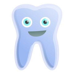Happy tooth icon. Cartoon of happy tooth vector icon for web design isolated on white background
