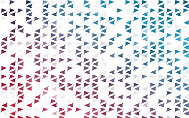 Light Blue, Red vector background with triangles. Triangles on abstract background with colorful gradient. Pattern for busines ad, booklets, leaflets