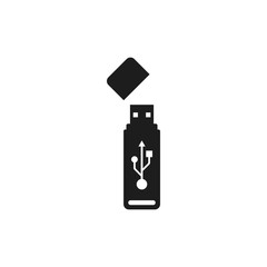 USB flash drive icon. USB stick. Vector illustration. Flat design.	