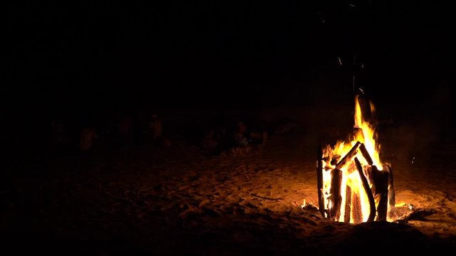 bonfire on the beach 
Fire camp flame