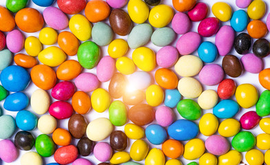 Sweet candies spreading. Pastry decoration background.