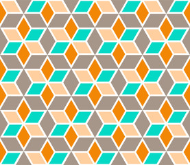 Multicolored rhombuses seamless pattern in retro style. Stock vector illustraion for web, print, scrapbooking, wrapping paper, textiles, background and wallpaper.
