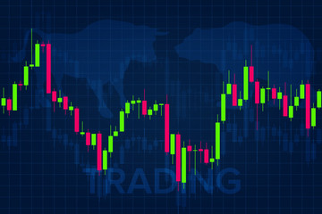 Trading graphic design concept. Stock market business graph chart on digital screen