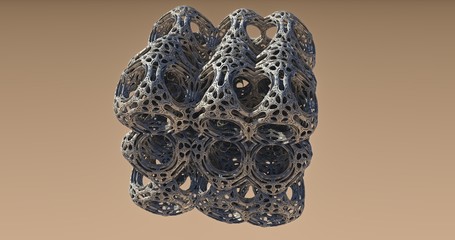 3D illustration alien cube