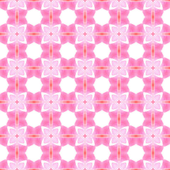 Ikat repeating  swimwear design. Orange cool boho 