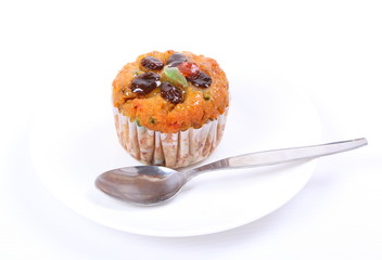 Cupcake on white background