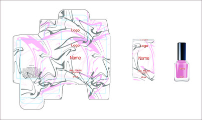 Packaging design, luxury nail polish template and mock up box for your product. Illustration vector.