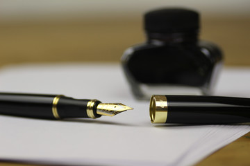 fountain pen and ink