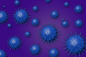 a space is filled with corona virus, some viruses are big ones and some are smaller ones.