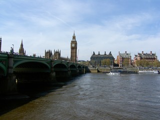 London / UK - April 26 2008 : Westminster Bridge and Big Ben