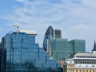 Modern Glass Buildings in the financial district of London