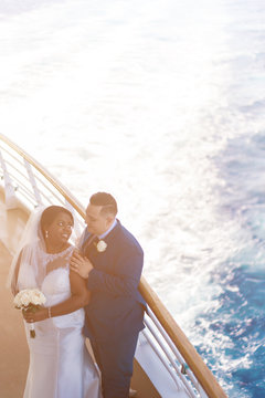 Wedding at sea in a cruise ship