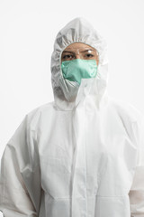 A young volunteer from medicine is waiting for her next assignment.