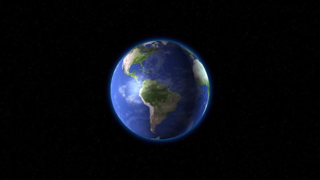 The earth with clouds rotates