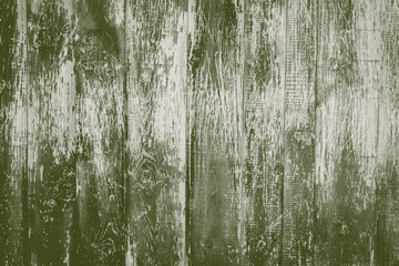 Old rustic wooden background toned in trendy color 2020 chive.